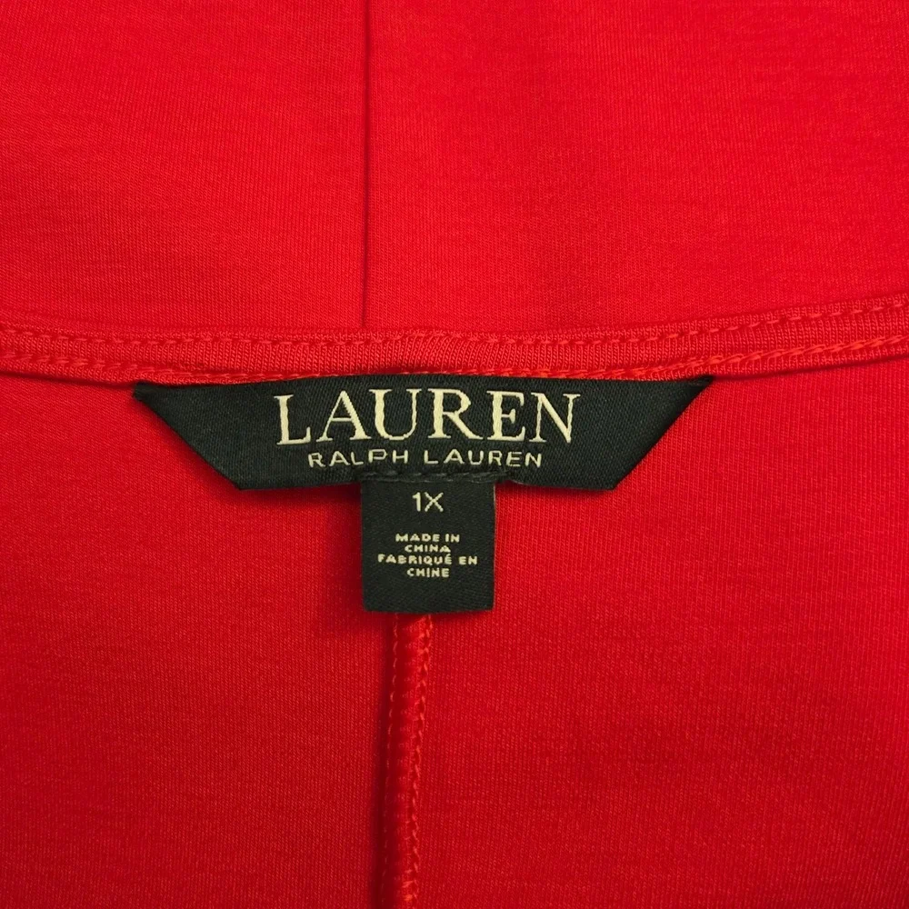 Lauren Ralph Lauren Tie-front sleeveless Jersey Sheath Dress Red 1X Minimalist - Picture 6 of 10